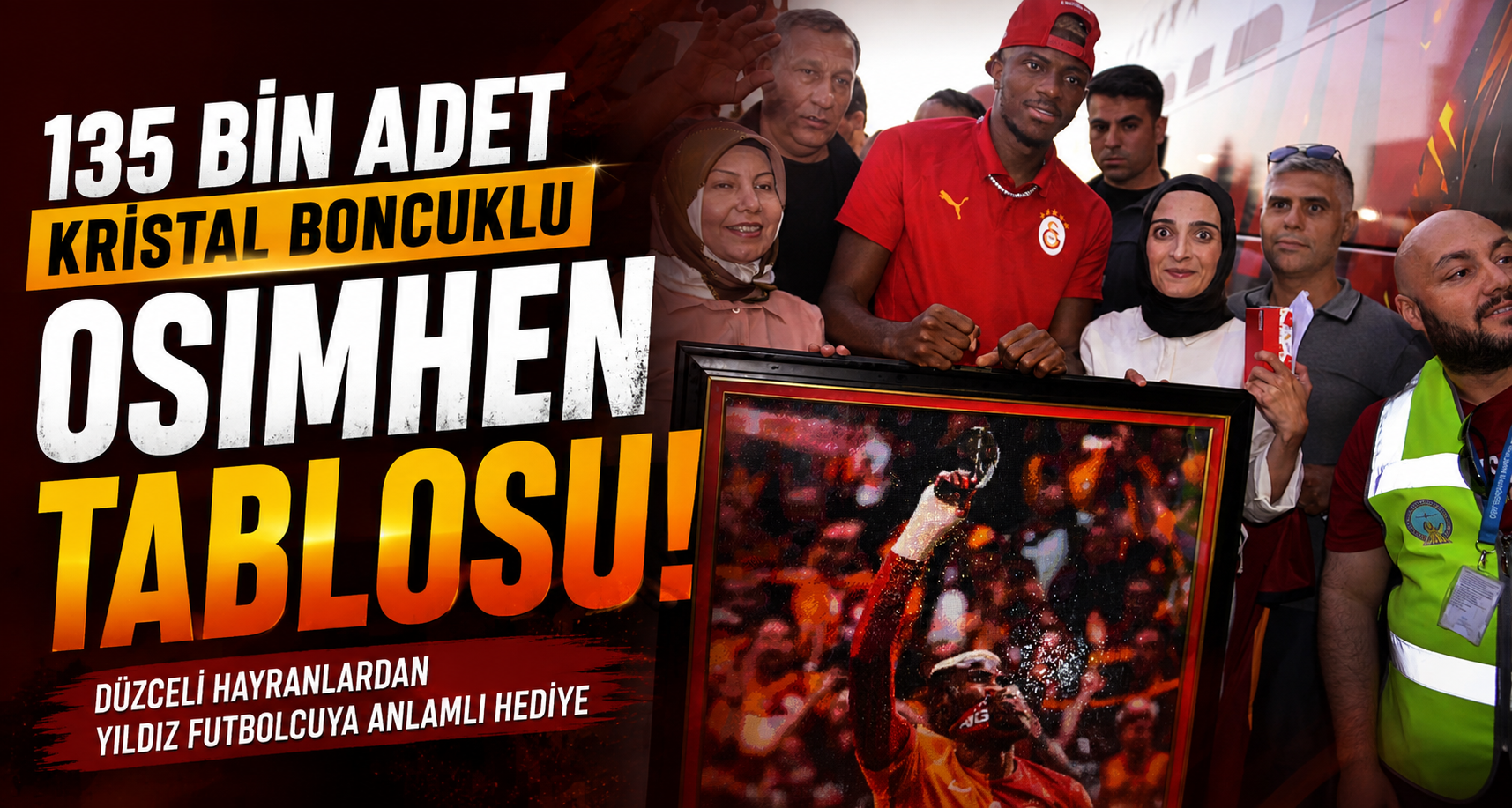 135 bin adet kristal boncuklu Osimhen Tablosu