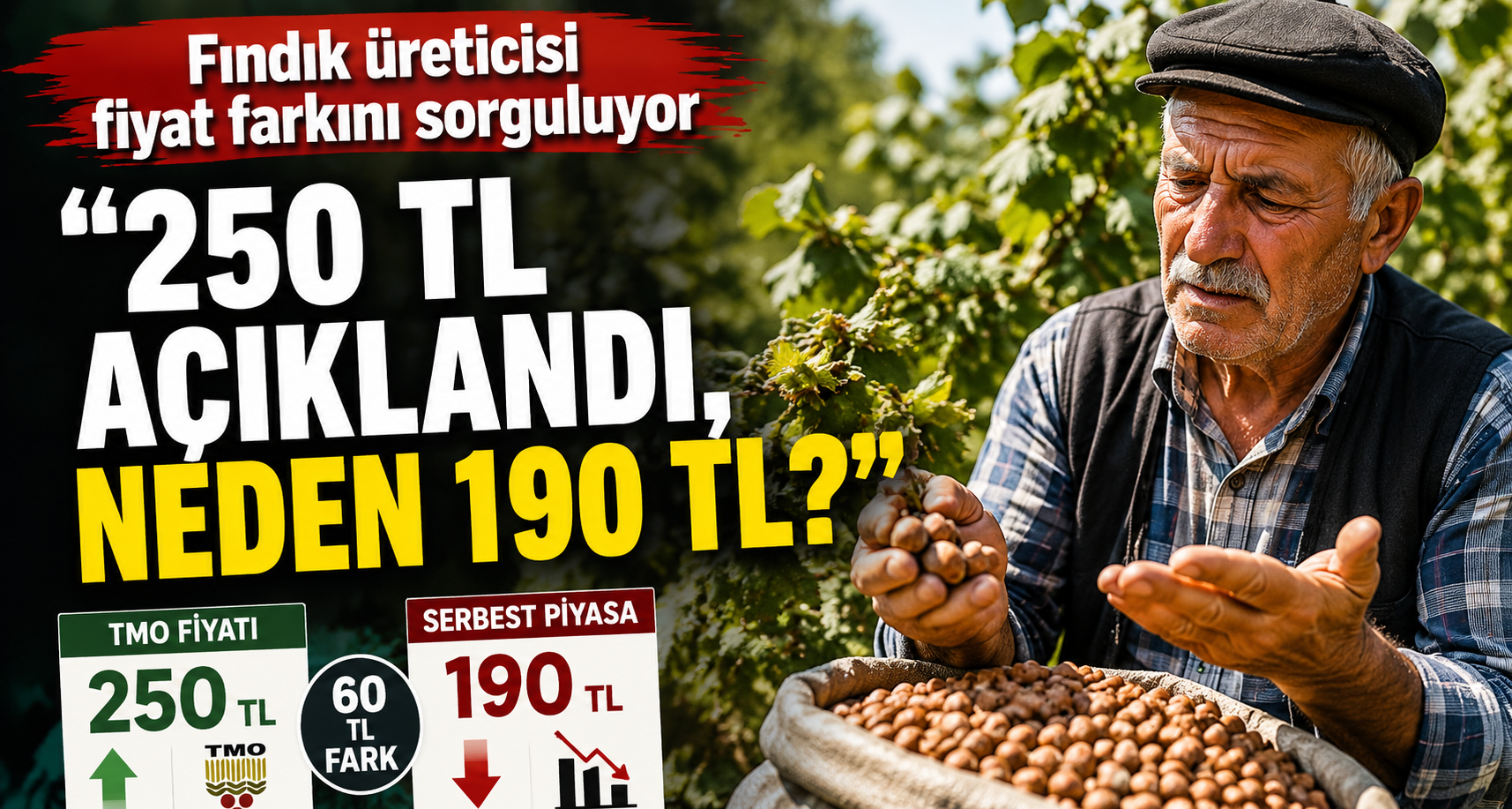 Fındık üreticisi fiyat farkını sorguluyor: “250 TL açıklandı, neden 190 TL?”