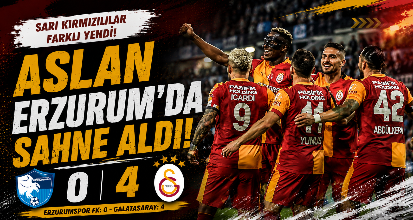 Erzurumspor FK: 0 - Galatasaray: 4