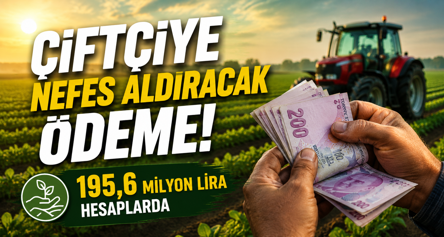 Çiftçiye nefes aldıracak ödeme