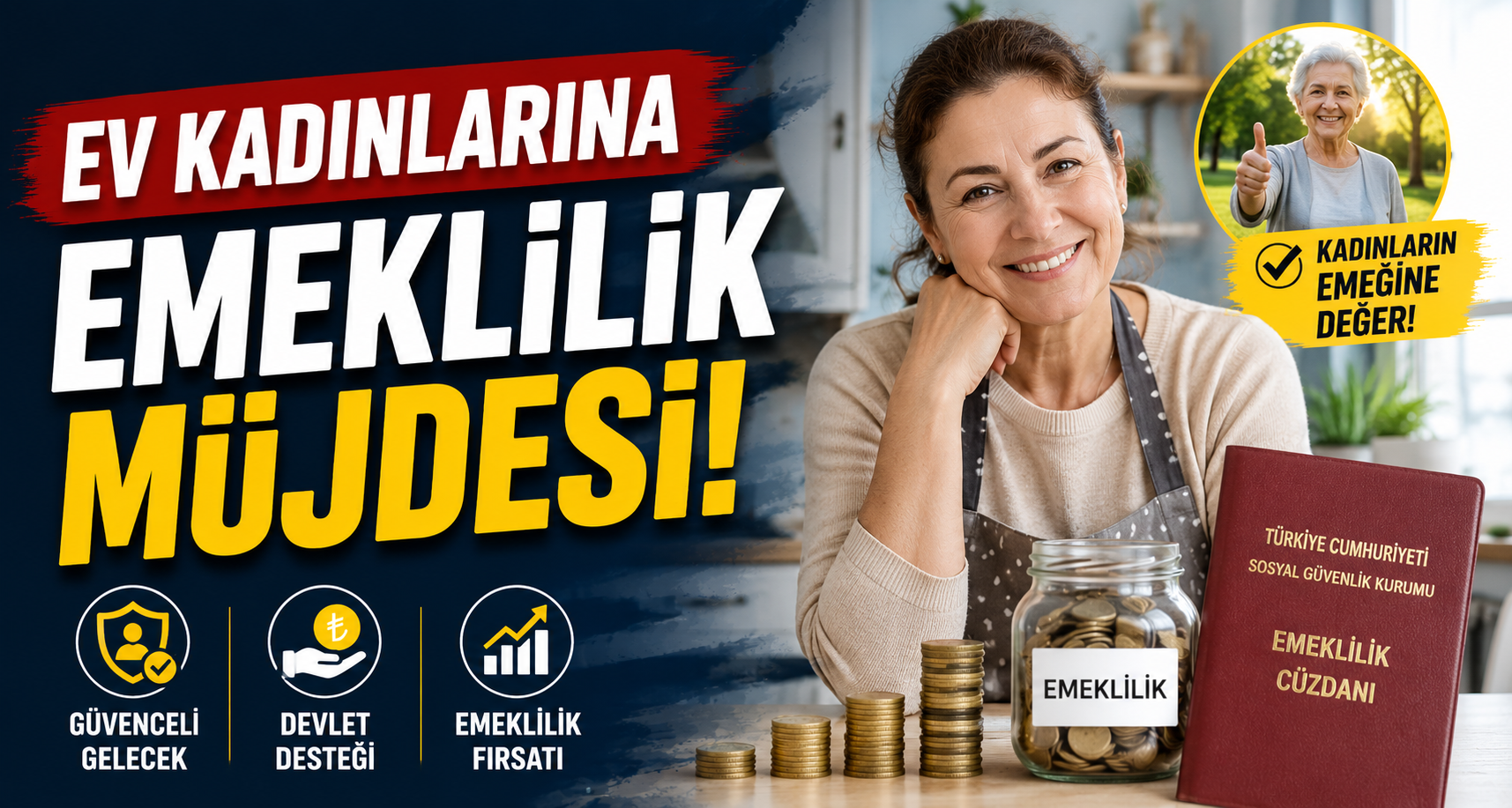 Ev kadınlarına emeklilik müjdesi