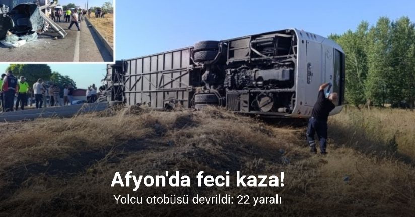 Yolcu otobüsü devrildi: 22 yaralı