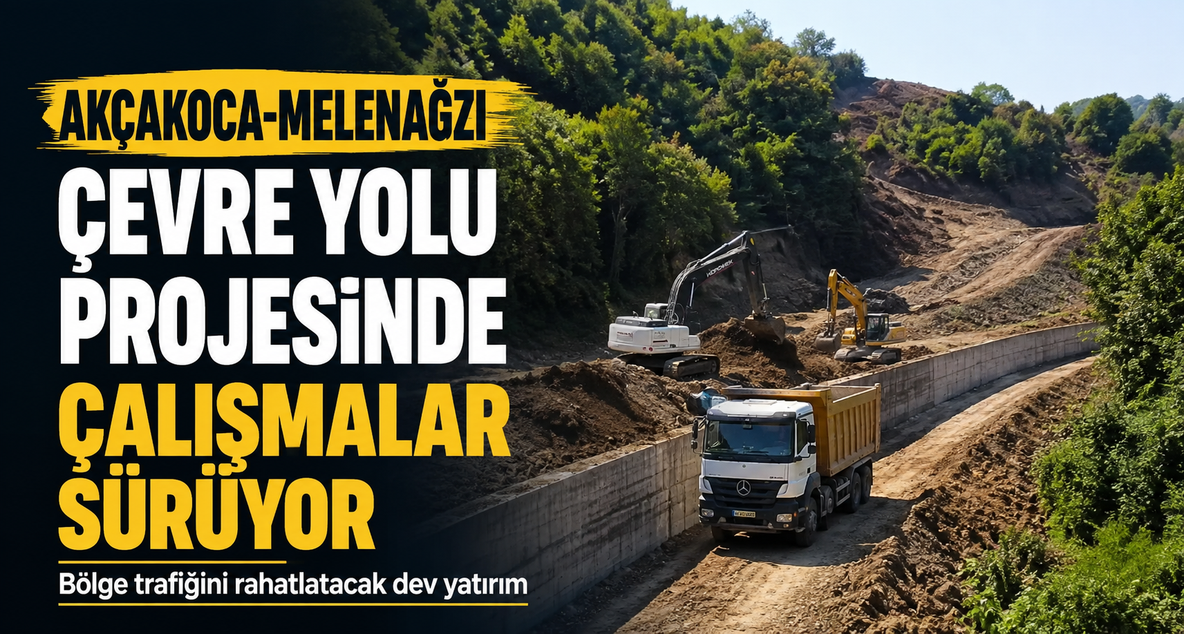 Akçakoca-Melenağzı çevre yolu projesinde çalışmalar sürüyor