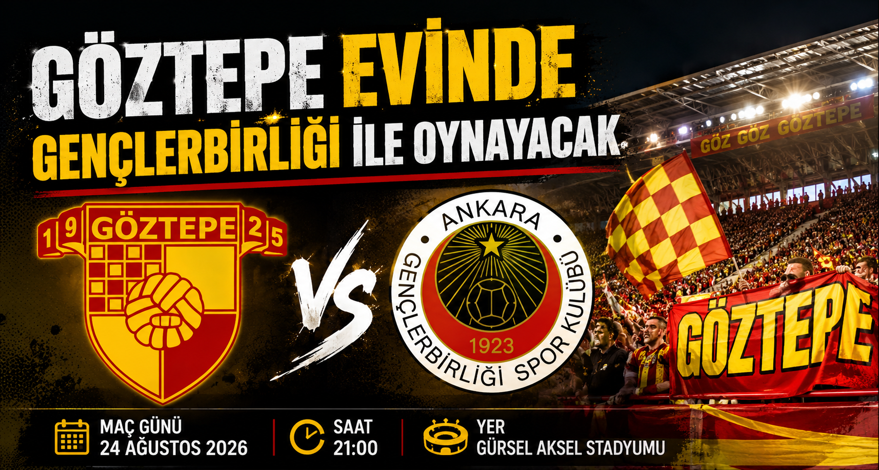 Göztepe evinde Gençlerbirliği ile oynayacak