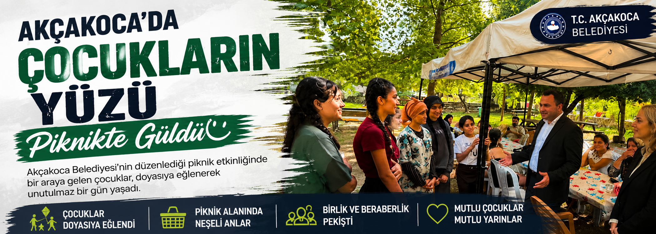 Akçakoca’da çocukların yüzü piknikte güldü
