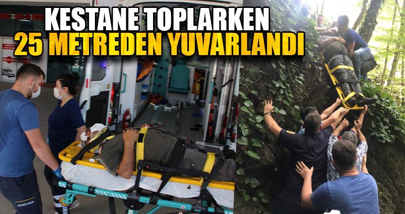 Kestane Toplarken 25 Metreden Yuvarlandı
