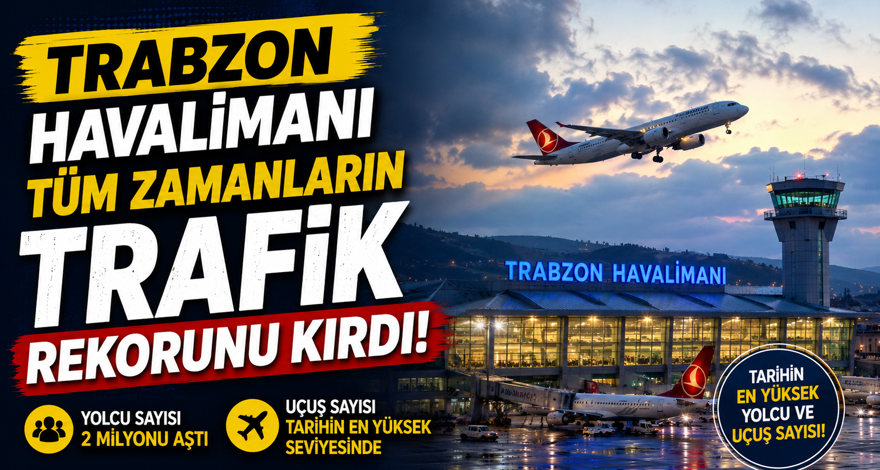 Trabzon Havalimanı tüm zamanların trafik rekorunu kırdı