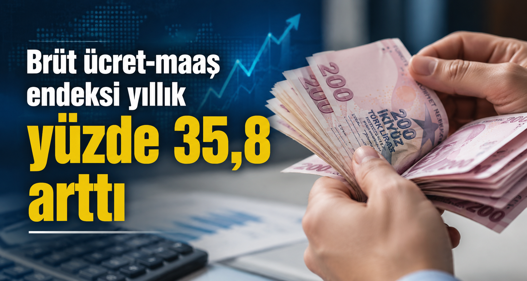 Brüt ücret-maaş endeksi yıllık yüzde 35,8 arttı