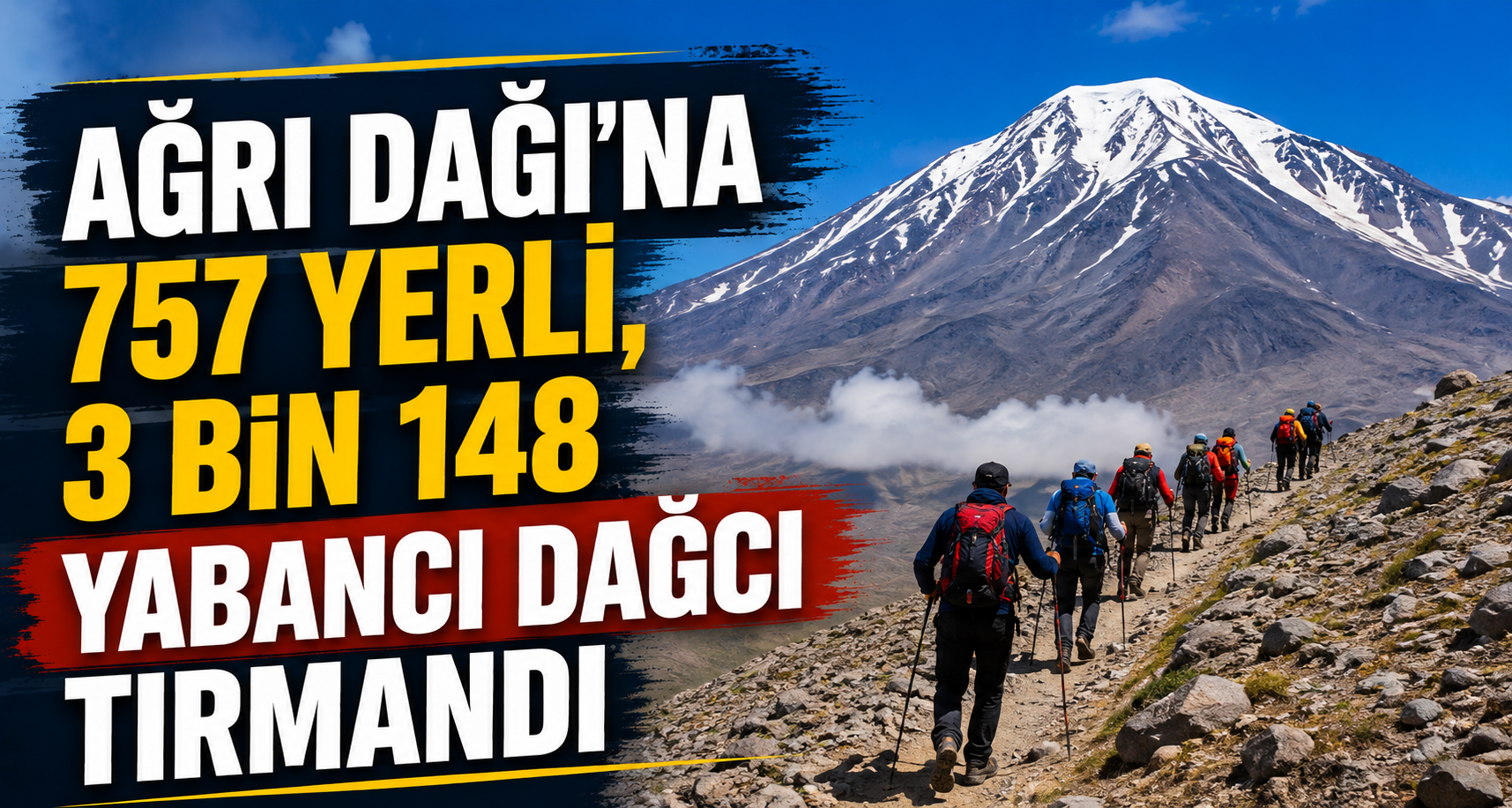 Ağrı Dağı'na 757 yerli, 3 bin 148 yabancı dağcı tırmandı