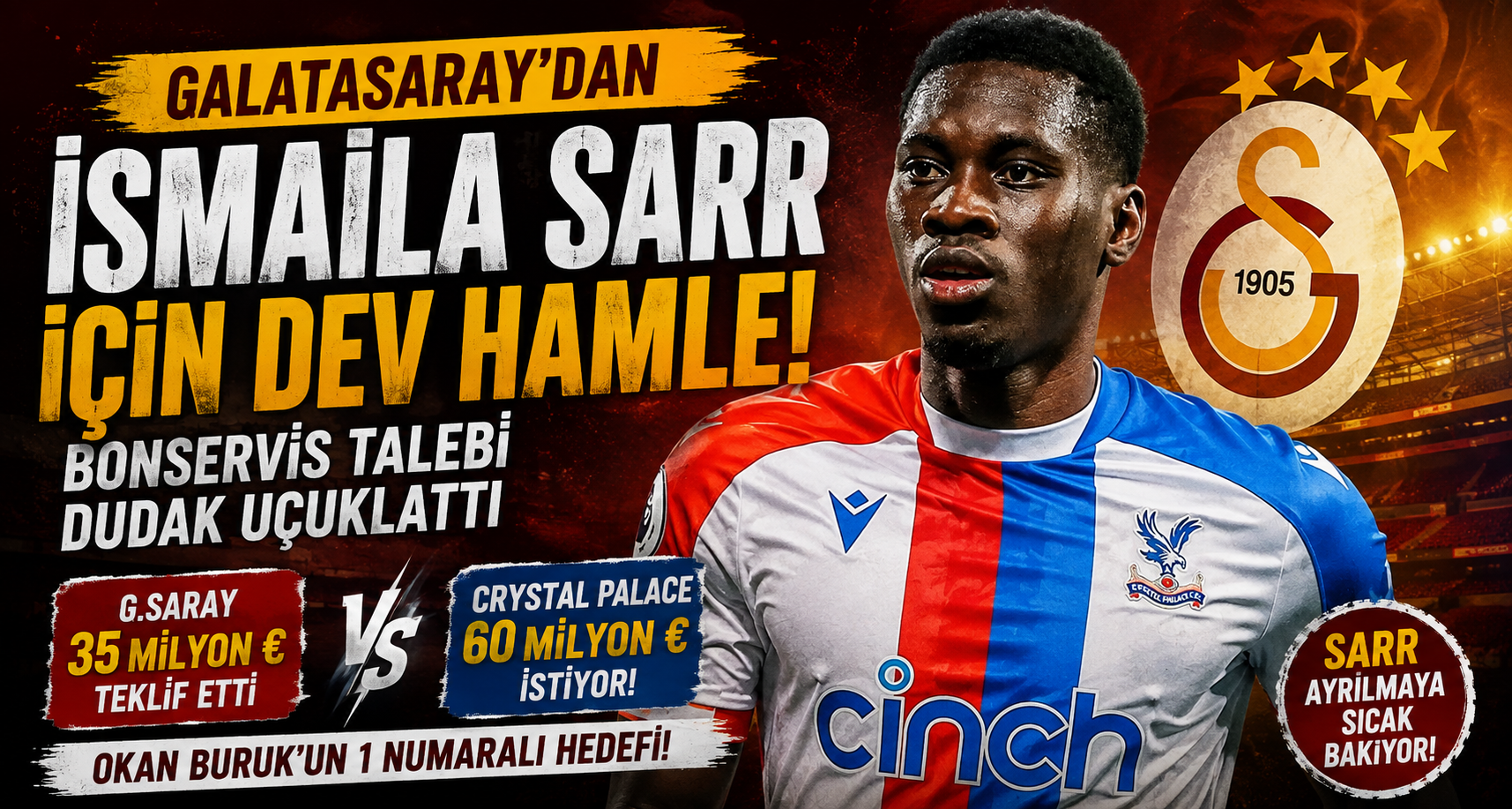 Galatasaray’dan İsmaila Sarr için dev hamle: Bonservis talebi dudak uçuklattı