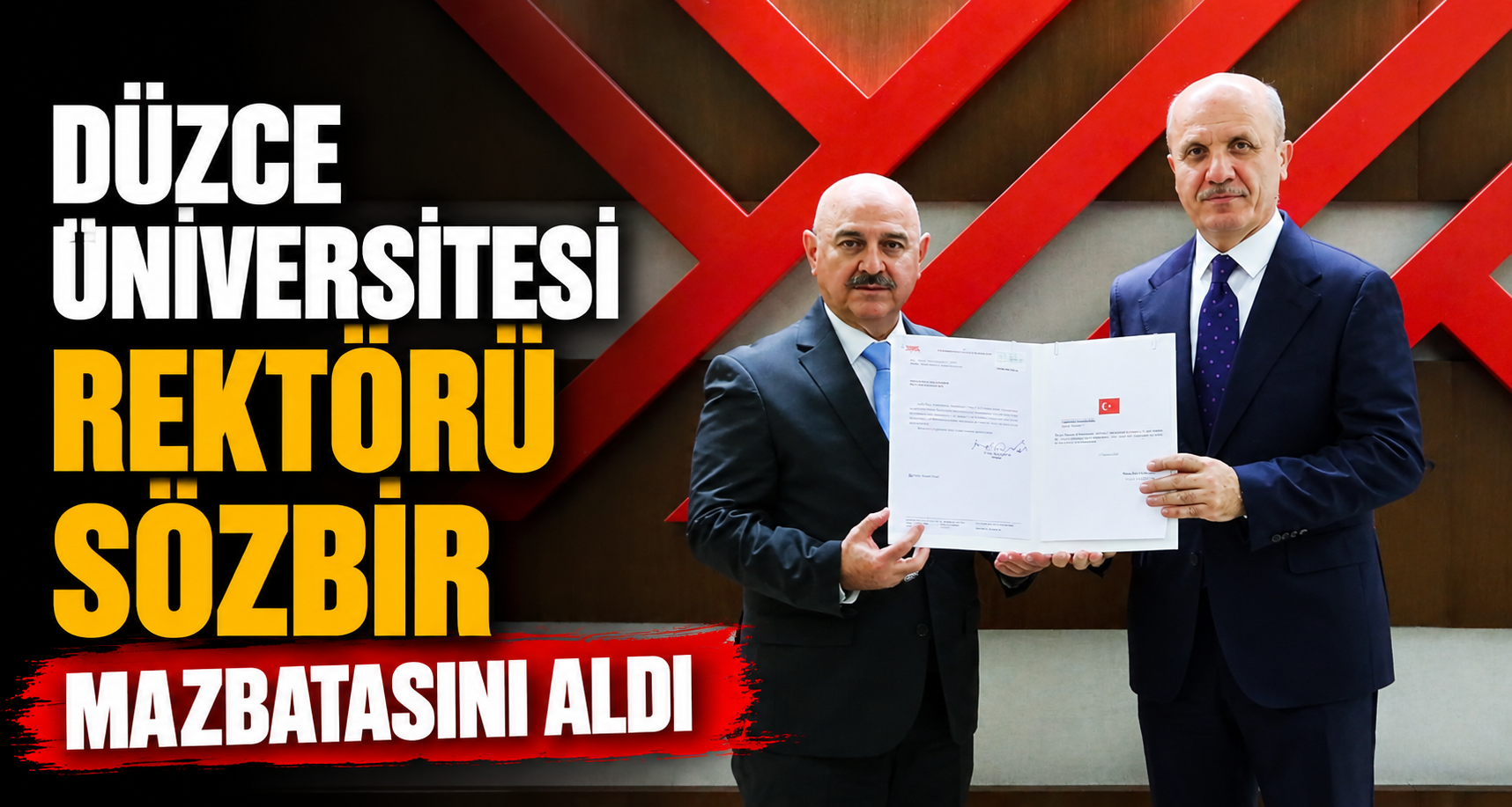 Düzce Üniversitesi Rektörü Sözbir mazbatasını aldı