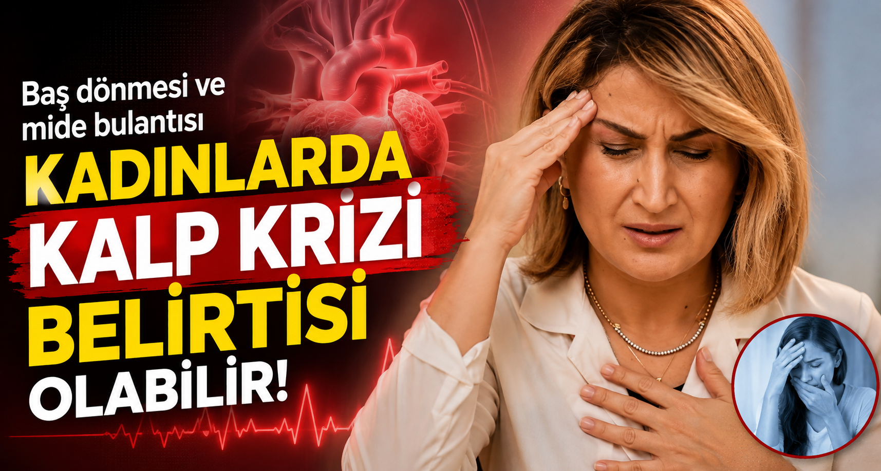 Baş dönmesi ve mide bulantısı kadınlarda kalp krizi belirtisi olabilir