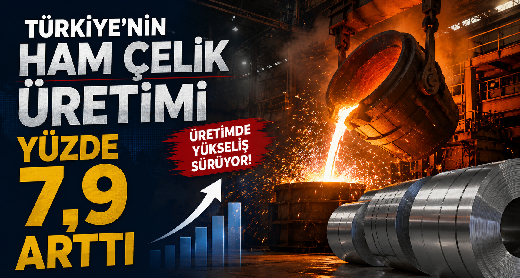 Türkiye'nin ham çelik üretimi yüzde 7,9 arttı