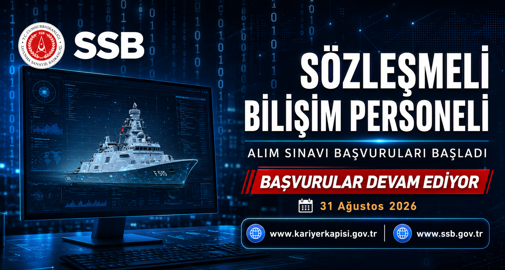 SSB 13 pozisyonda bilişim personeli istihdam edecek