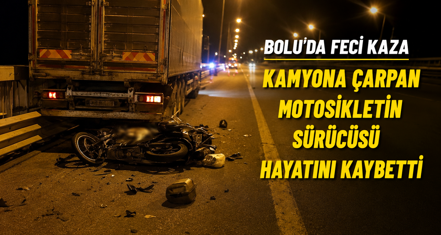 Bolu'da kamyona arkadan çarpan motosikletin sürücüsü hayatını kaybetti