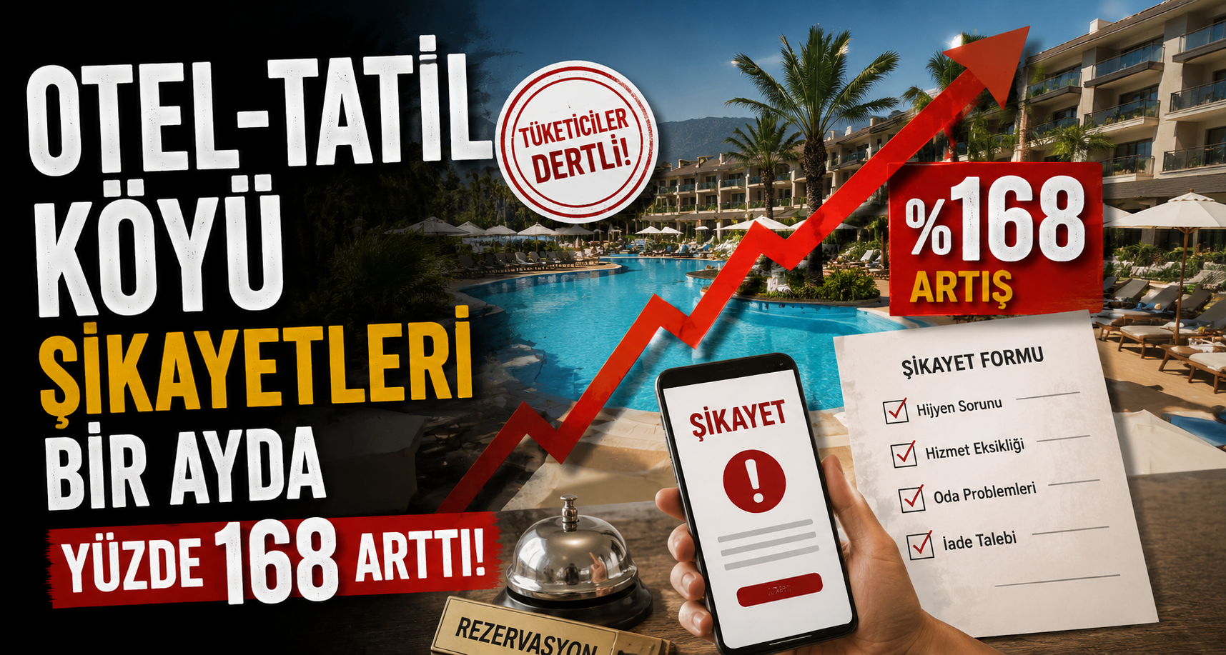 Otel-tatil köyü şikayetleri bir ayda yüzde 168 arttı