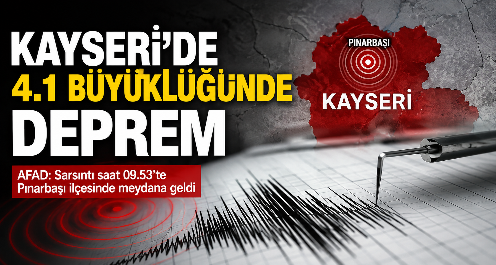 Kayseri’de 4.1 büyüklüğünde deprem