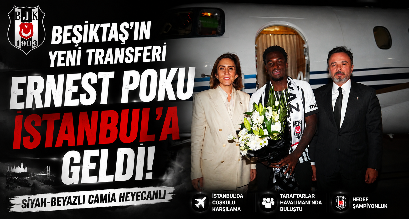 Beşiktaş’ın yeni transferi Ernest Poku İstanbul’a geldi