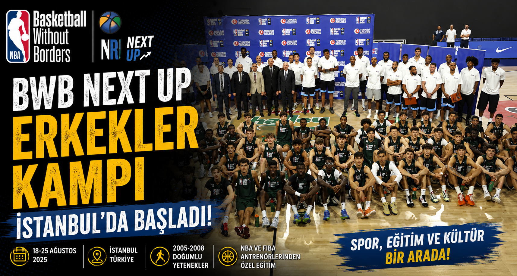 Basketball Without Borders (BWB) Next Up Erkekler Kampı İstanbul’da başladı