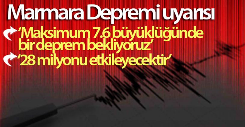Marmara Depreminde büyüklük 7.6 olabilir