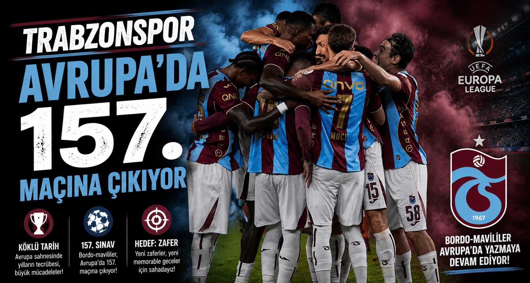 Trabzonspor, Avrupa’da 157. maçına çıkıyor