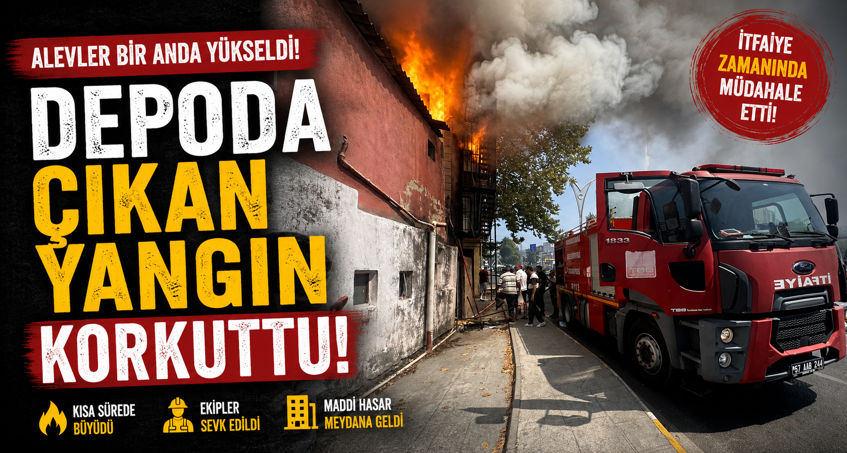 Depoda çıkan yangın korkuttu