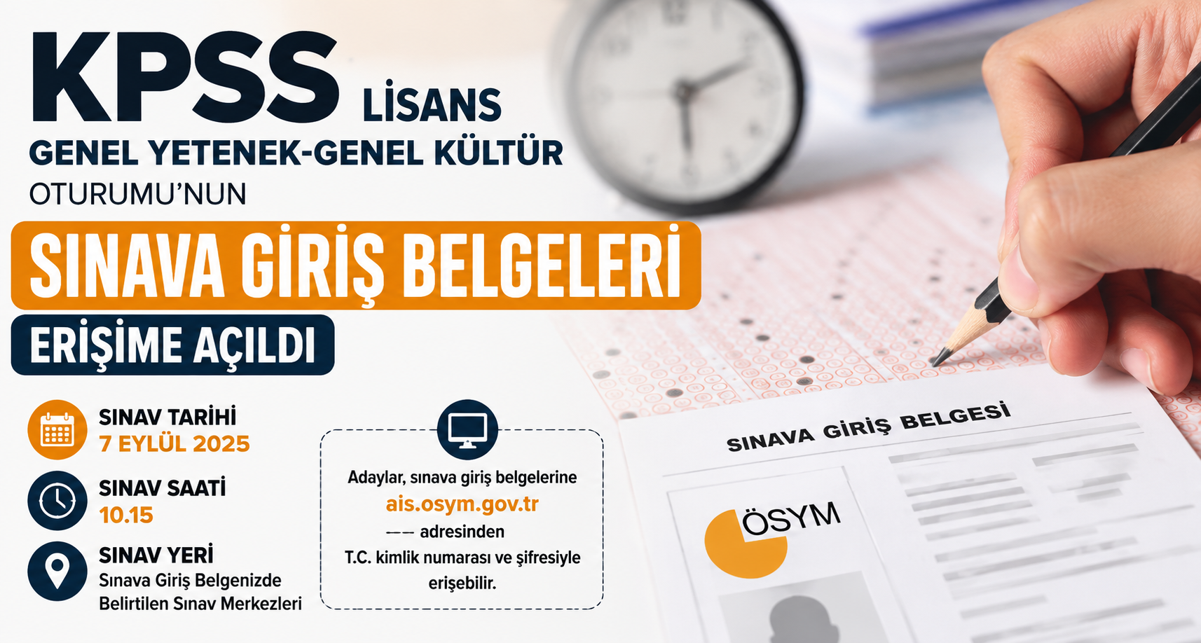 KPSS Sınava Giriş Belgeleri Açıldı