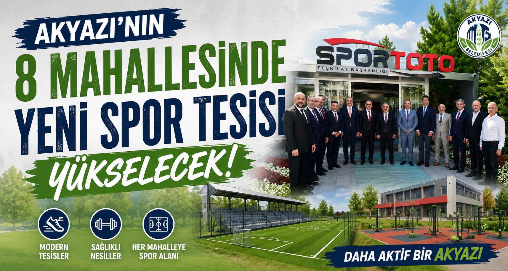 Akyazı’nın 8 mahallesinde yeni spor tesisi yükselecek