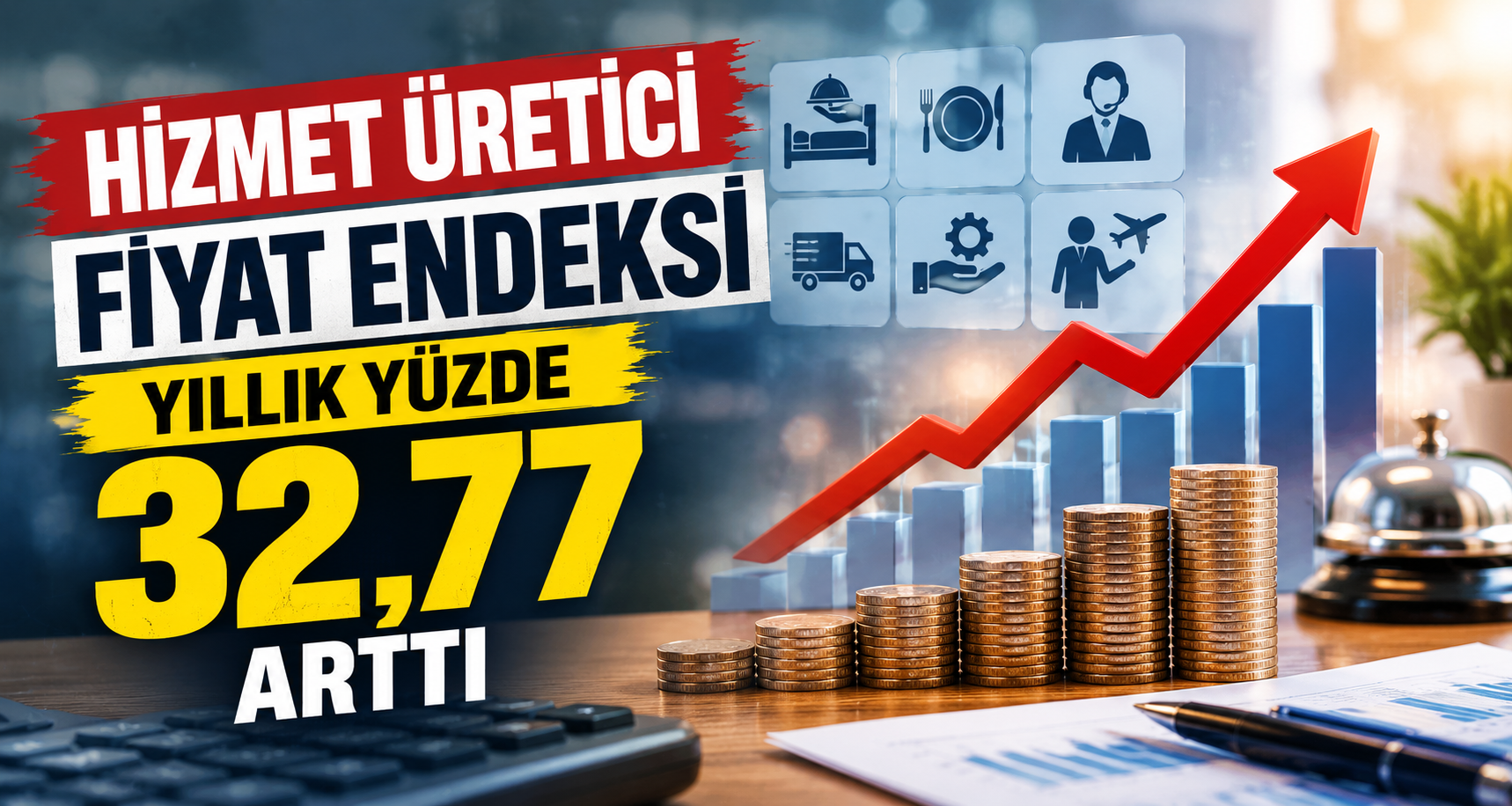 Hizmet üretici fiyat endeksi yıllık yüzde 32,77 arttı