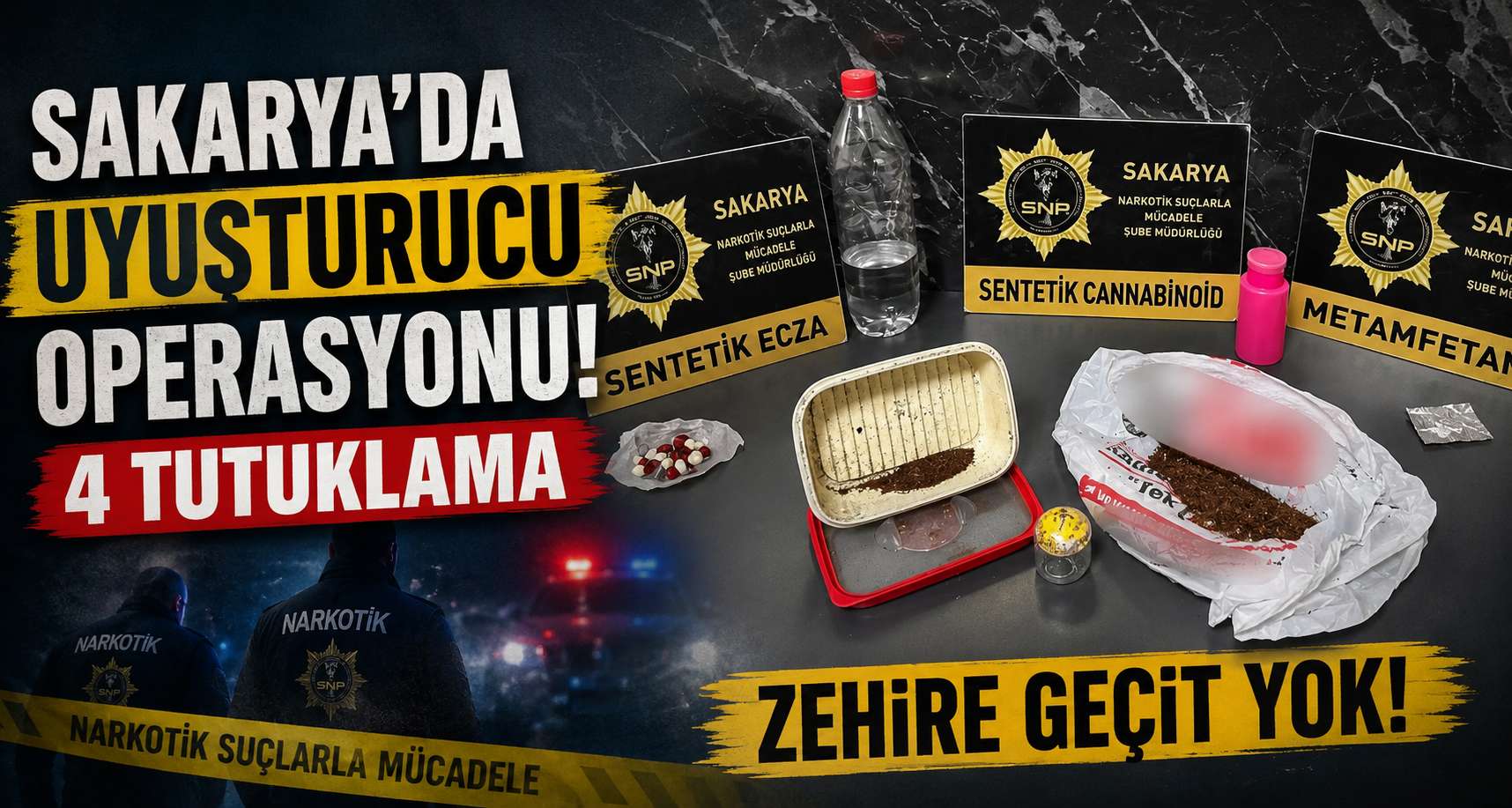 Sakarya’da uyuşturucu operasyonu: 4 tutuklama