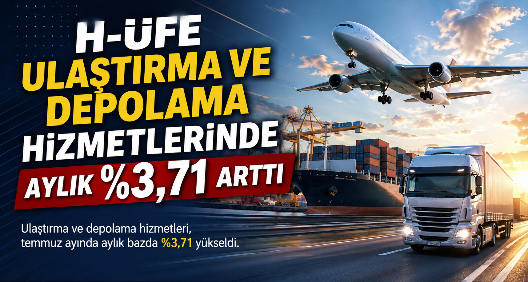 H-ÜFE ulaştırma ve depolama hizmetlerinde aylık yüzde 3,71 arttı