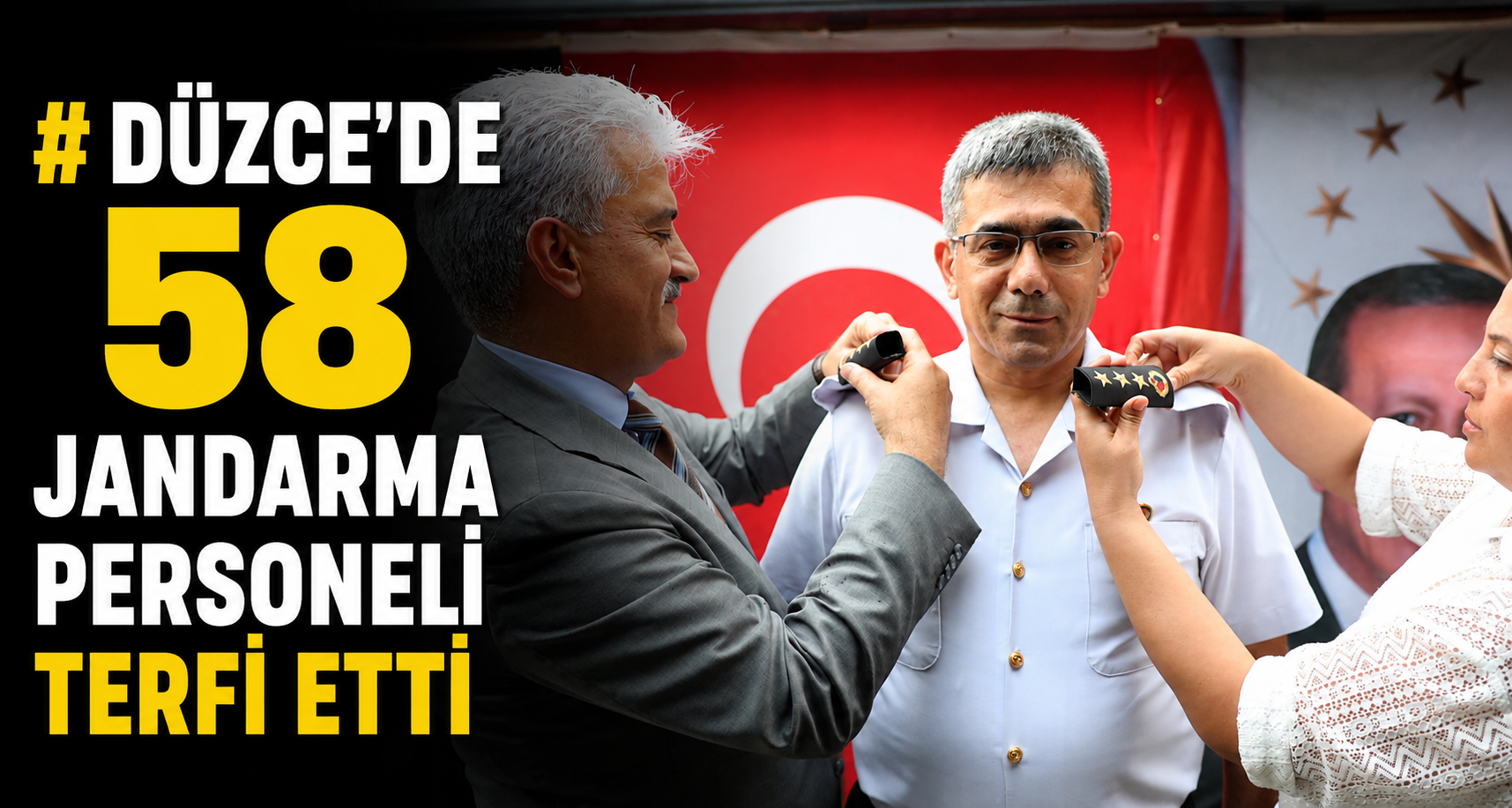 Düzce’de 58 jandarma personeli terfi etti