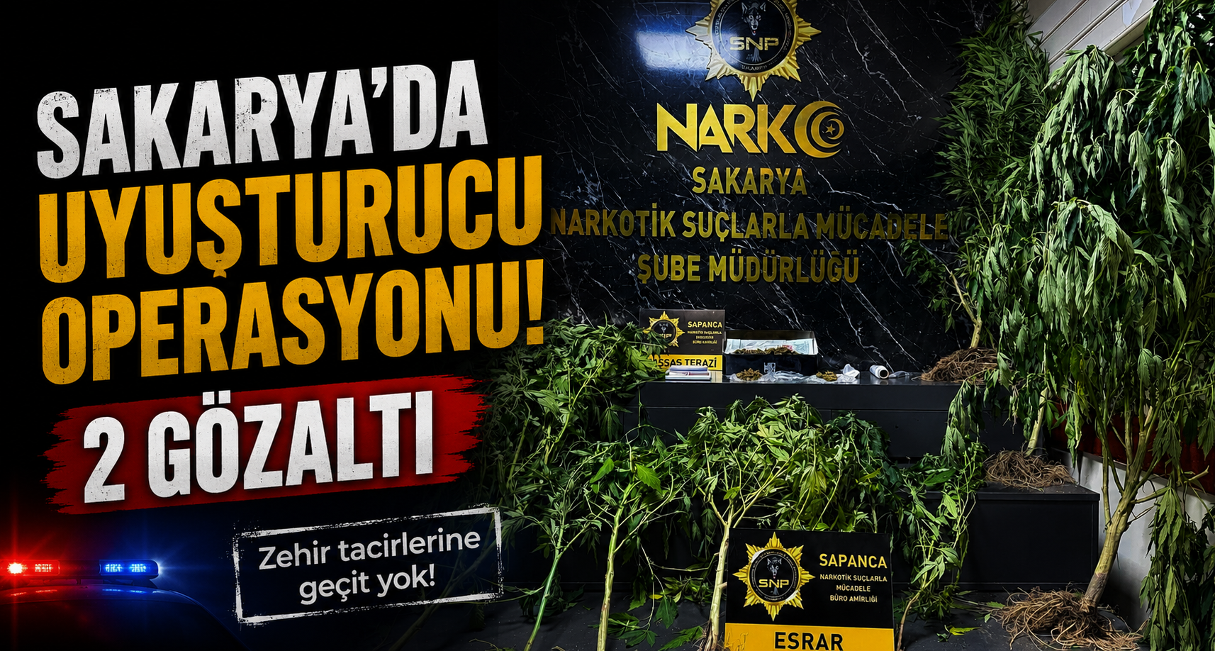 Sakarya'da uyuşturucu operasyonu: 2 gözaltı