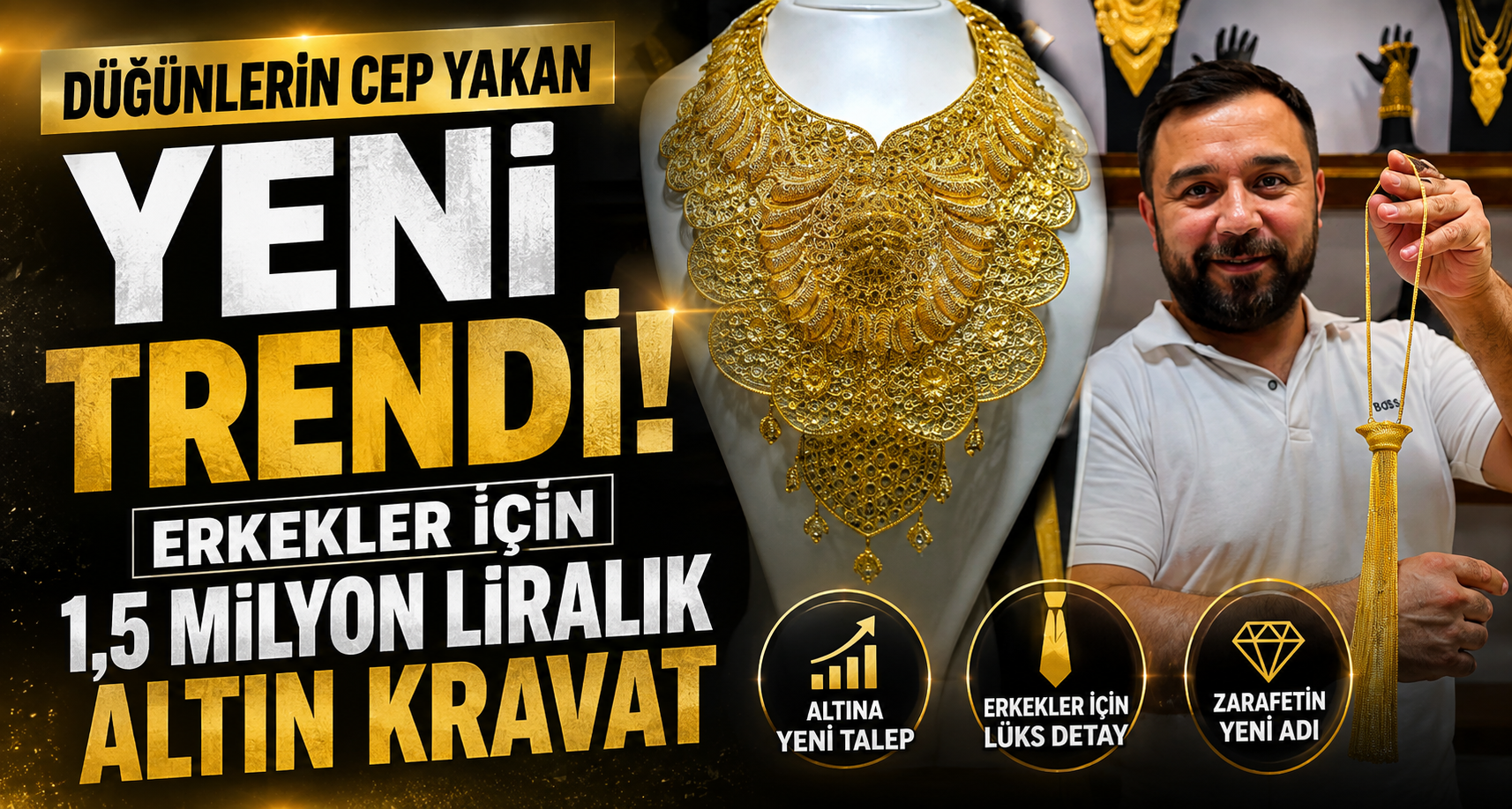 Düğünlerin cep yakan yeni trendi: Altın kravat
