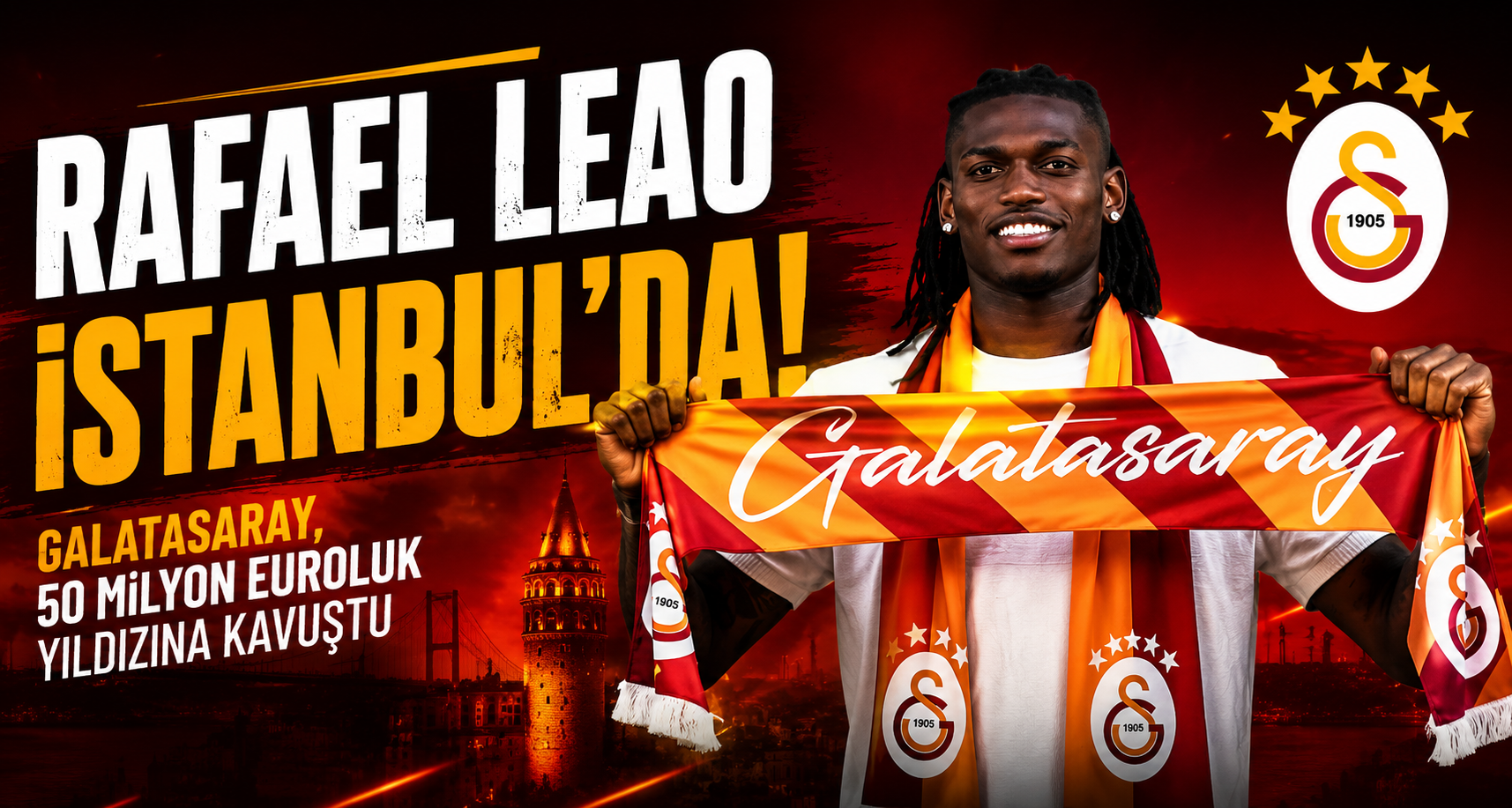Galatasaray’ın yeni transferi Rafael Leao İstanbul’da