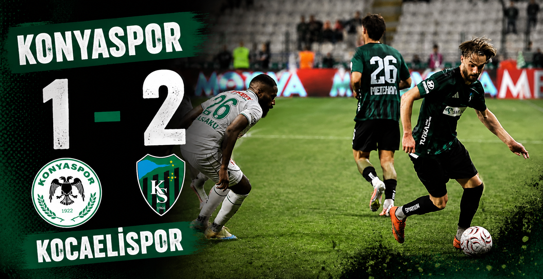 Konyaspor: 1 - Kocaelispor: 2