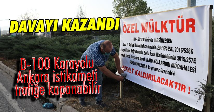 D-100 karayolu Ankara yönü kapanmakla karşı karşıya