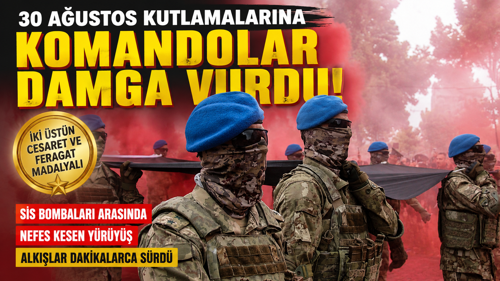 Bolu'da 30 Ağustos'a 'Komando' Damgası Mavi Bereliler Yeri Göğü İnletti