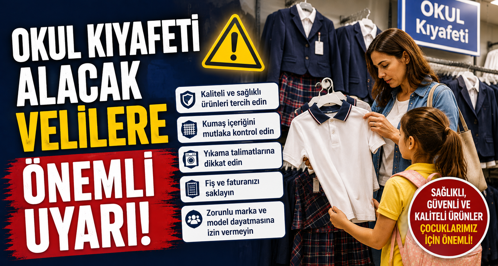 Okul kıyafeti alacak velilere önemli uyarı