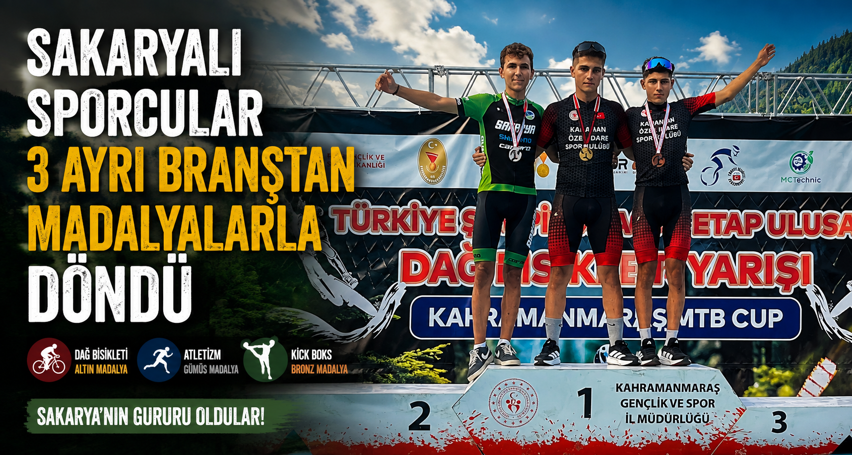 Sakaryalı sporcular 3 ayrı branştan madalyalarla döndü