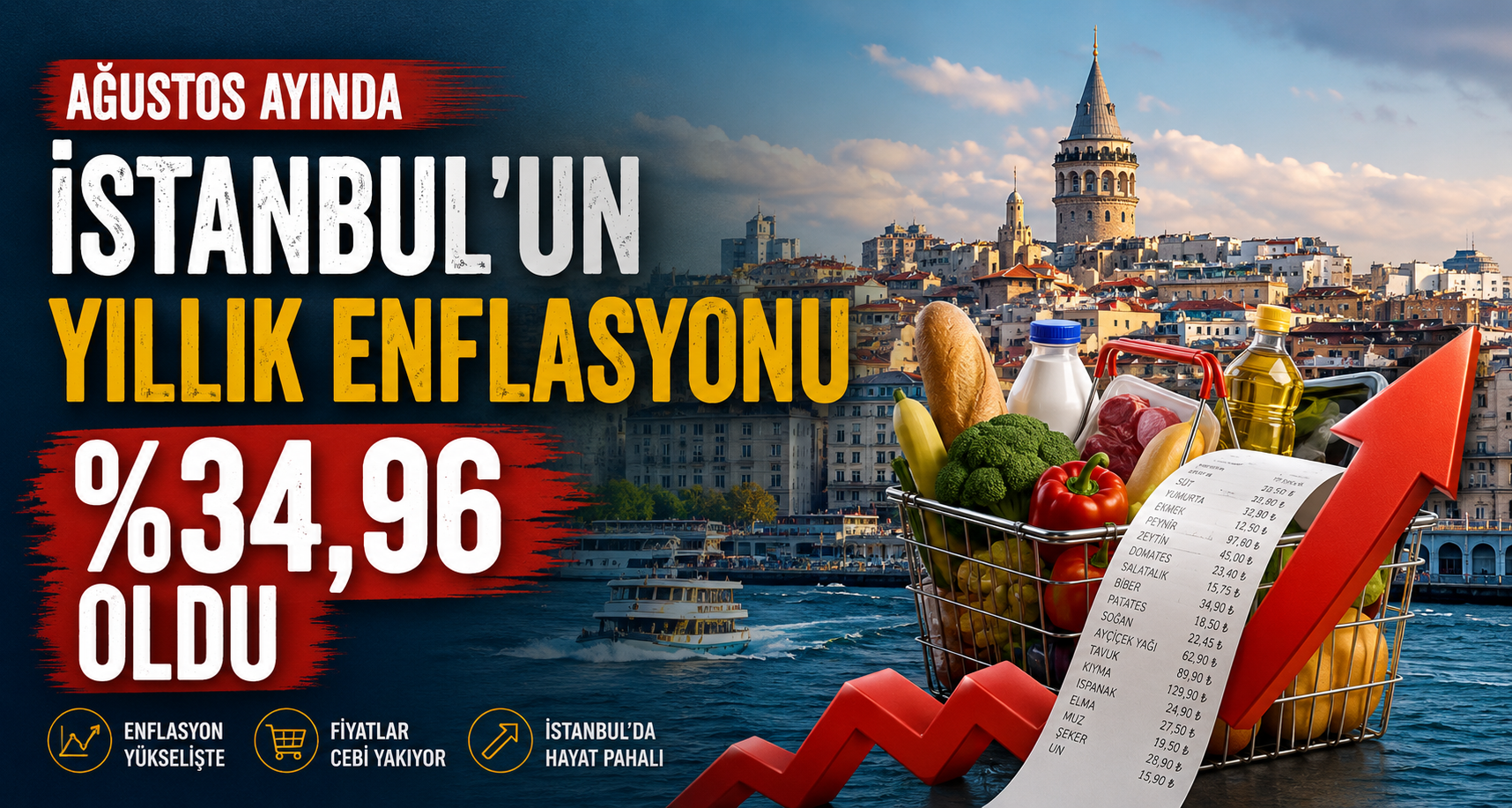 Ağustos ayında İstanbul’un yıllık enflasyonu yüzde 34,96 oldu