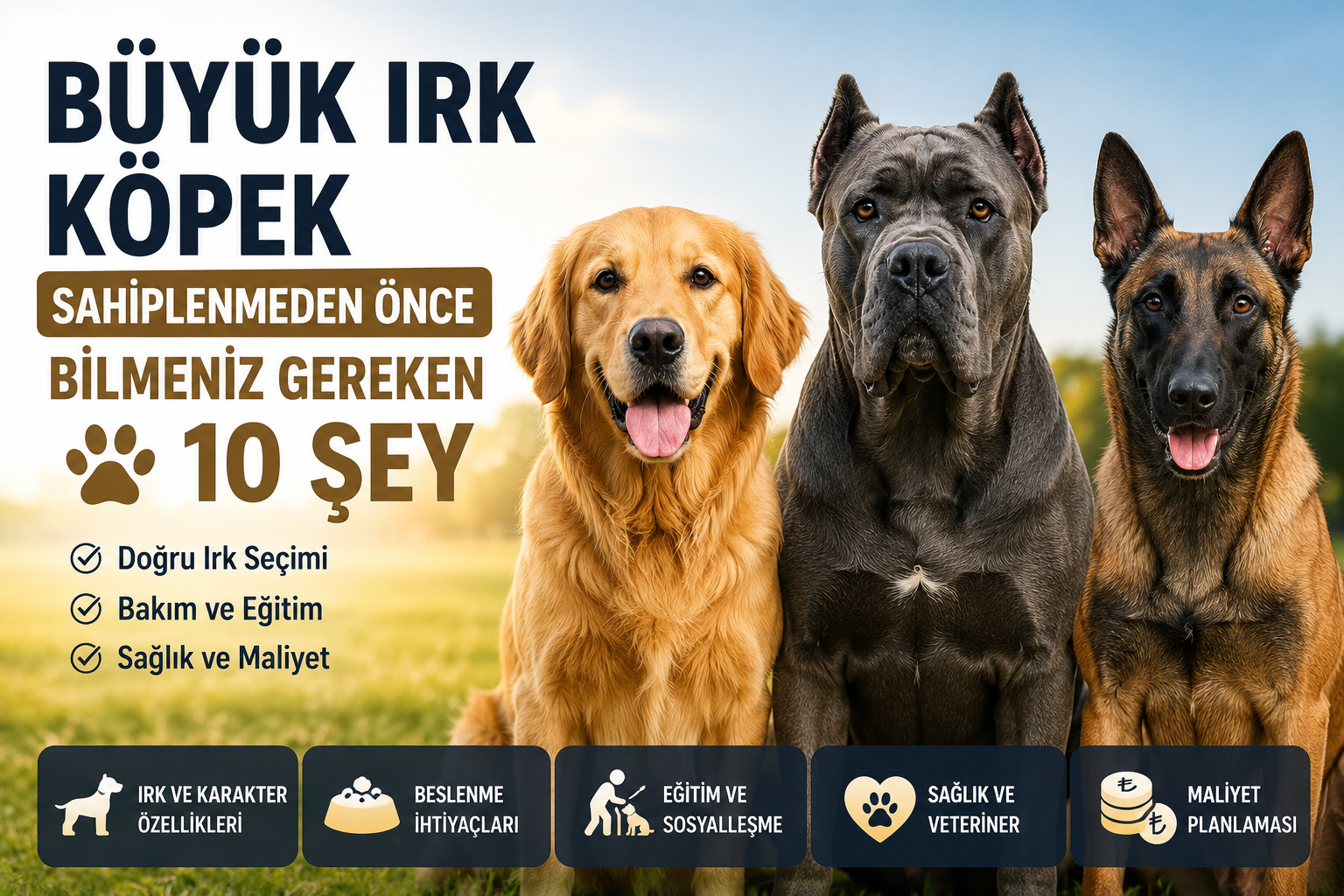 Büyük Irk Köpek Sahiplenmeden Önce Bilmeniz Gereken 10 Şey