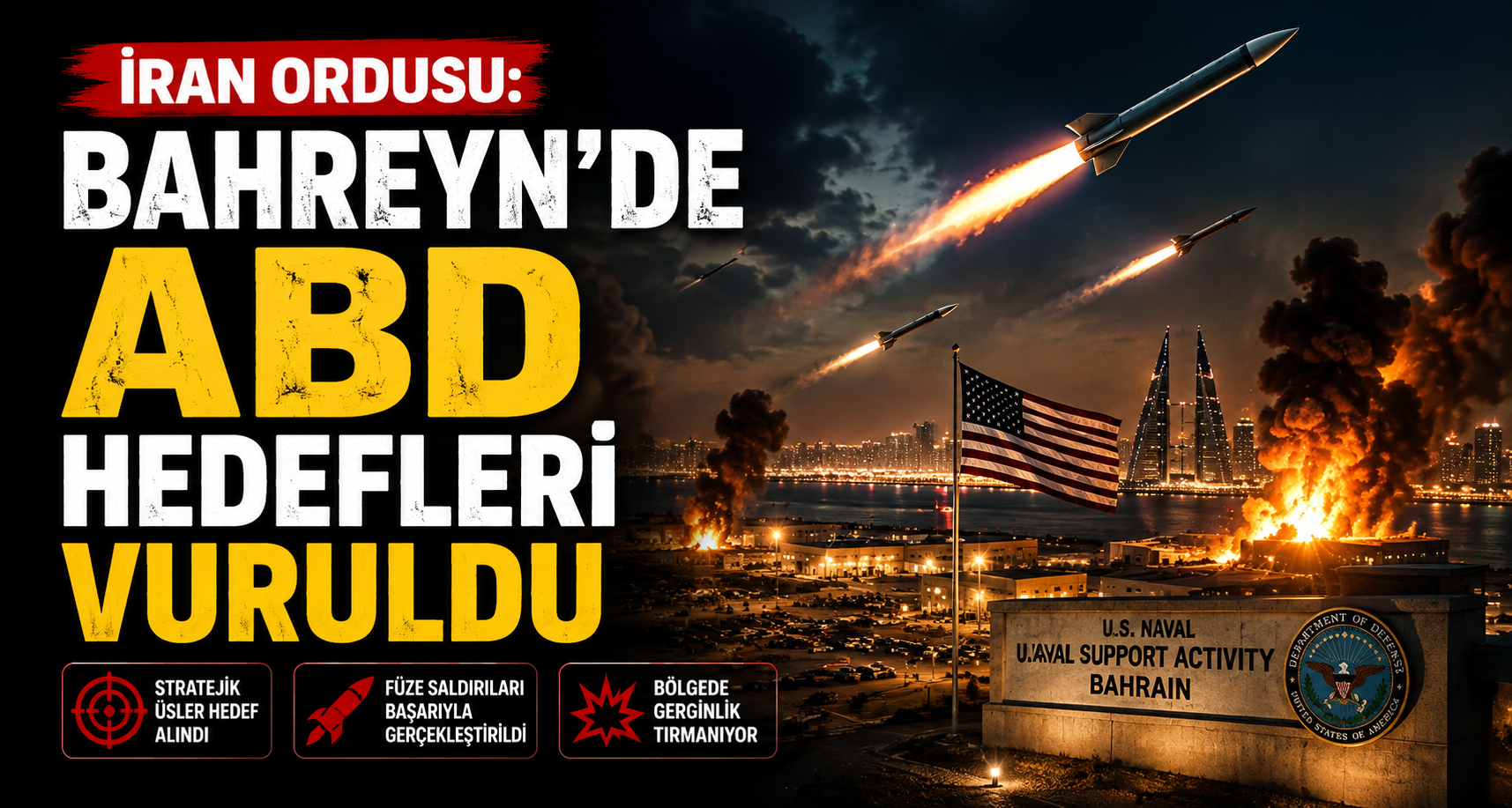 İran ordusu: Bahreyn'de ABD hedefleri vuruldu