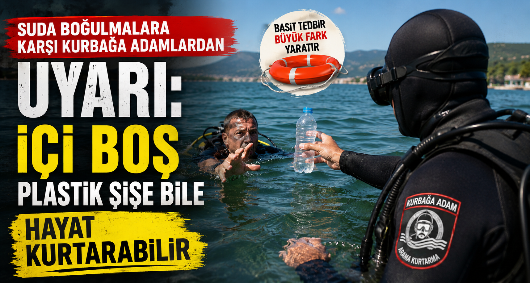 Suda boğulmalara karşı kurbağa adamlardan uyarı: İçi boş plastik şişe bile hayat kurtarabilir