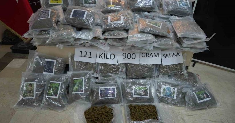Tırın dorsesinden 121 kilo 900 gram skunk çıktı
