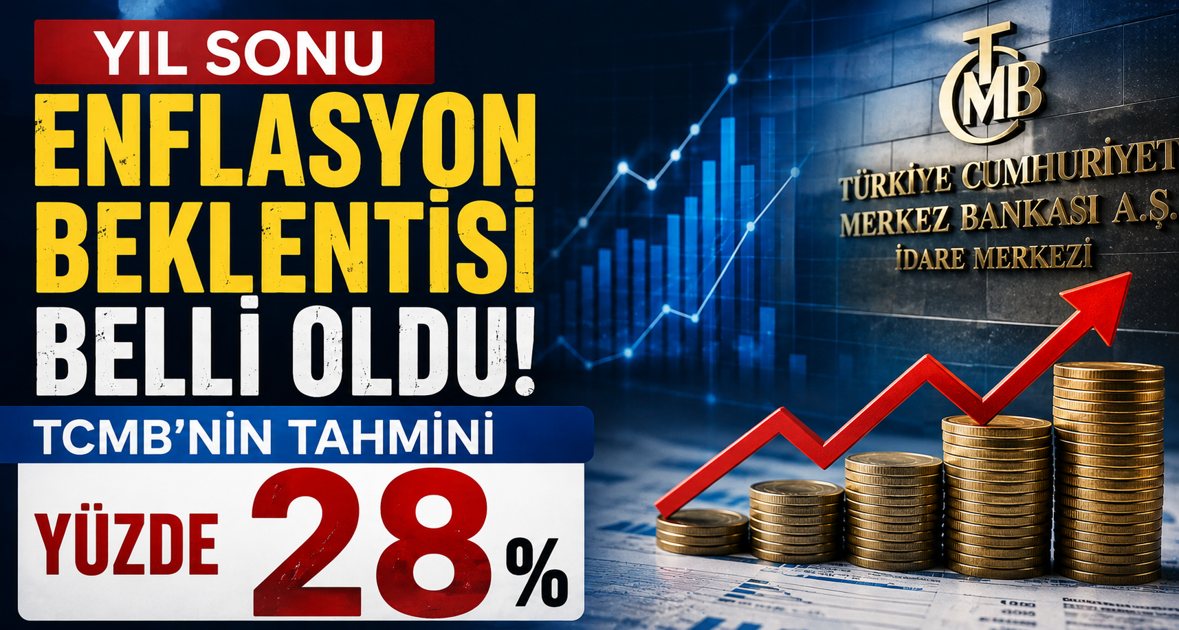 Yıl sonu enflasyon beklentisi belli oldu: TCMB'nin tahmini yüzde 28