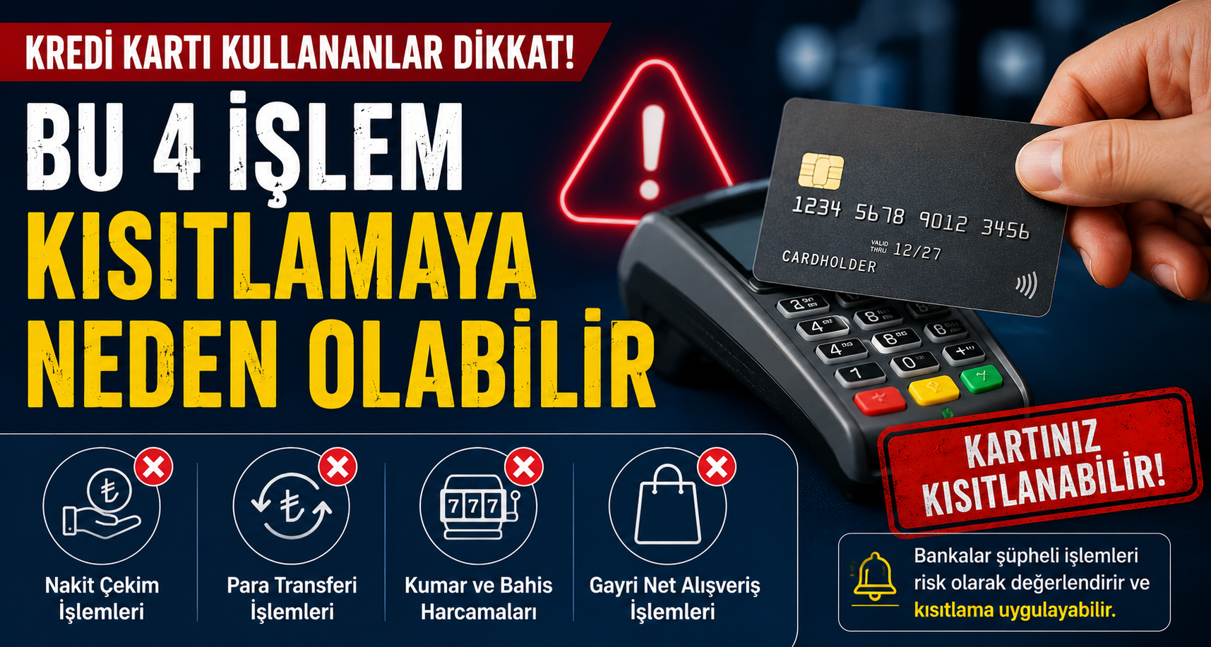 Kredi kartı kullananlar dikkat! Bu 4 işlem kısıtlamaya neden olabilir