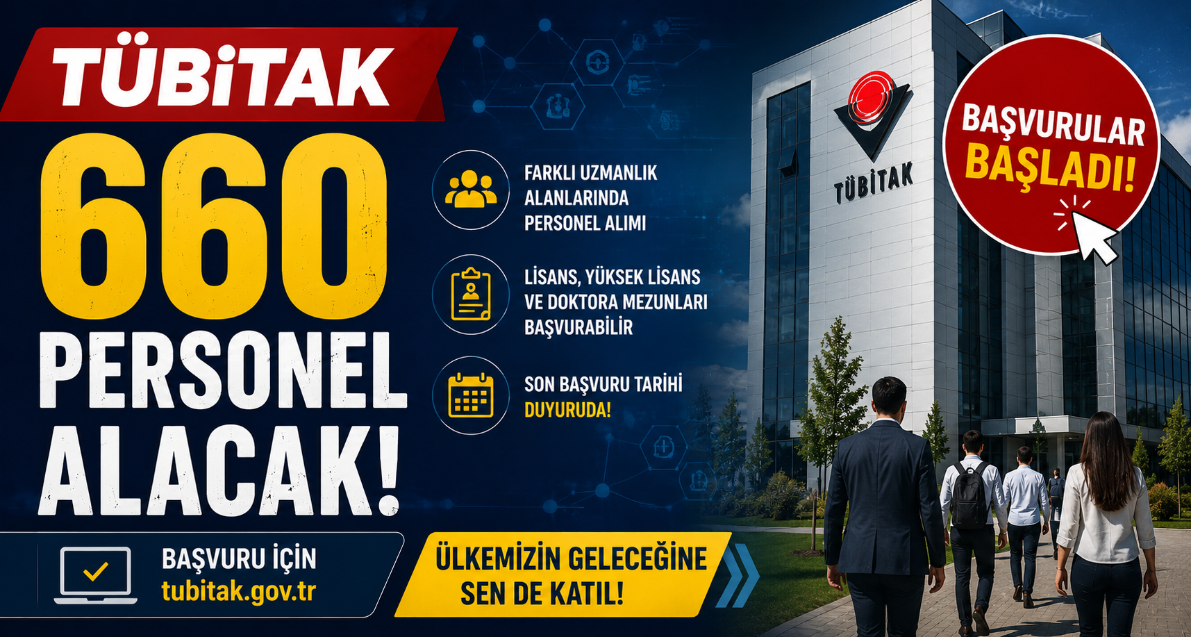 TÜBİTAK 660 personel alacak! Başvurular başladı