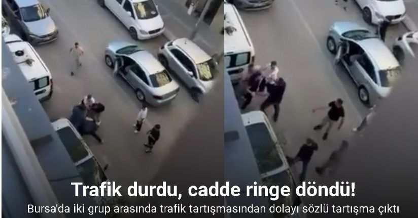 Trafik durdu, cadde ringe döndü.. O anlar kamerada