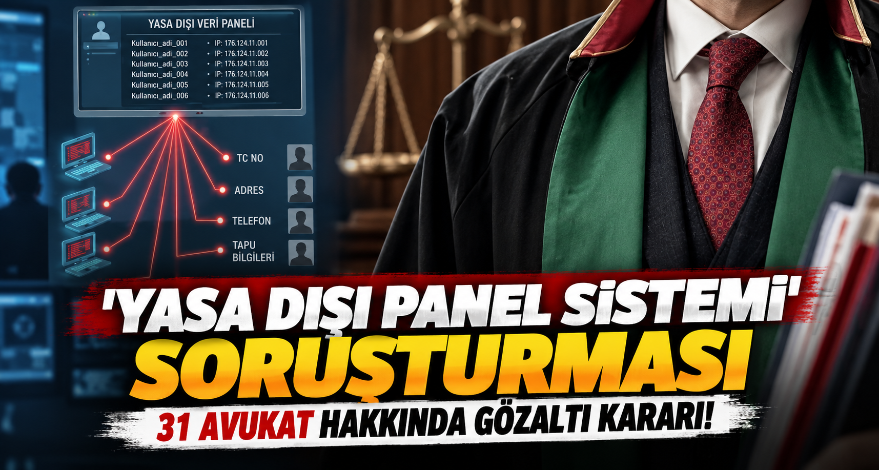 Kişisel verileri yasa dışı panel sistemlerinde kullanan 31 avukat hakkında gözaltı kararı